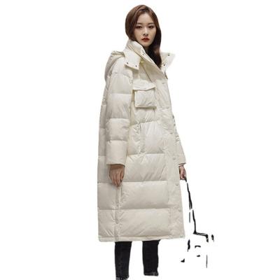 China 2021 Winter Women's Clothing New Women's Pullover Jacket Mid Length Hooded Coat Korean Wholesale Waterproof for sale