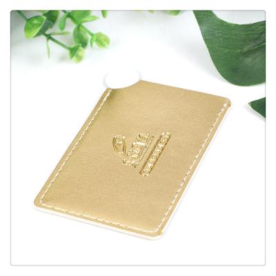 China Mirror Cosmetic Mirror With Pocket , PU Leather Pocket Mirror With Logo for sale