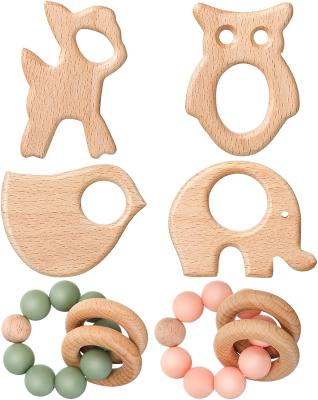 China BPA Free Silicone Logo Custom Food Grade Baby Teether Beads Baby Silicone Teethers for sale