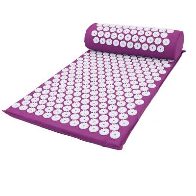 China Body Relexaing HX Factory Eco Direct Natural Canvas Acupressure Mat Acupuncture Massage Mat and Pillow Set for sale