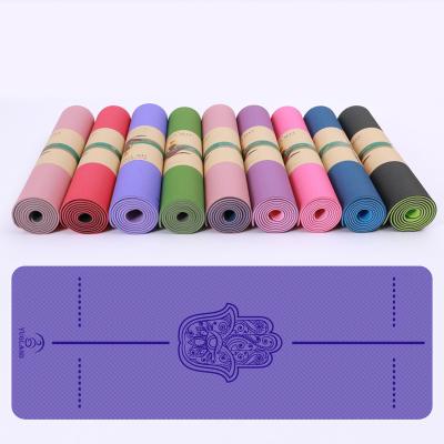 China Yoga Exercises Custom Print Pilates Exercise Gym Anti-Slip Yoga Mat / Eco-Friendly Tape Yoga Mat for sale