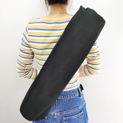 China Durable Comfortable Easy To Carry Eco Friendly Black Canvas Yoga Mat Bag Adjustable Large Capacity for sale