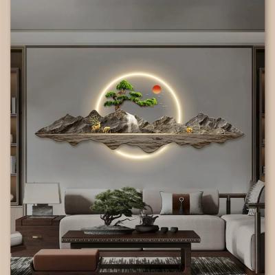 China High Resolution Printing Modern living room sofa background wall decoration painting horizontal LED lamp painting luminous bedroom bedside paintingModern for sale