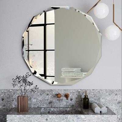 China Art Deco Round mirror wall decoration, symmetrical bathroom mirror, bedroom mirror, stylish vanity mirror for sale