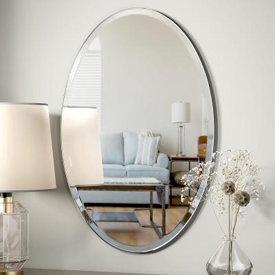 China Art Deco Round oval mirror wall decoration, symmetrical bathroom mirror, bedroom mirror, stylish vanity mirror for sale