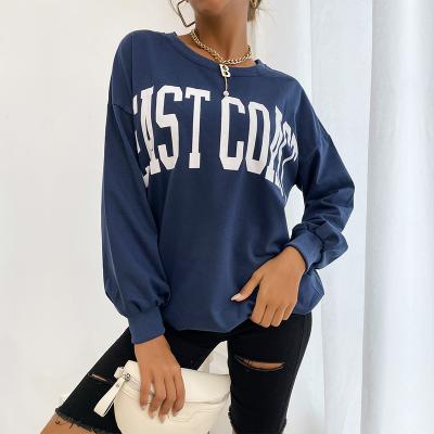 China New Anti-wrinkle Women's Depression Round Neck Letter Long Sleeve Sweatshirt For Women for sale