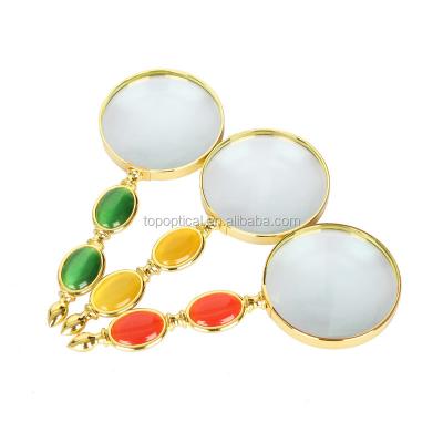 China High quality jade handle magnifier wholesale 75mm diameter jade handle magnifier for sale