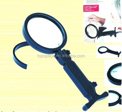 China ABS& High quality arcylic hand embroidery free hanging magnifier, magnifying magnifying glass for reading newspaper à venda