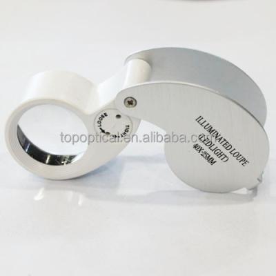 China Metal+ABS+Special Optical Glass Mini Pocket LED Magnifier Magnifiers For Jewelry Store en venta