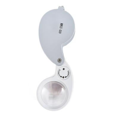 中国 Metal+ABS+LED Reading 40x Screen Magnifying Glass Optical Instruments Jewelry Handheld Magnifiers For Gift Promotion 販売のため