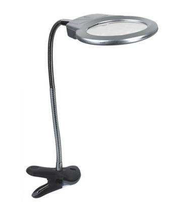 China Table Top Spring Pipe Magnifier LED Magnifier And Book Light Plastic Magnifier for sale