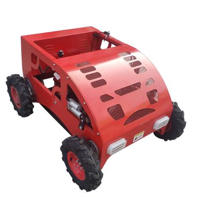 China 4-Stroke 4WD 4x4 Mini Robot Lawn Mower Remote Control Cordless Lawnmower for sale