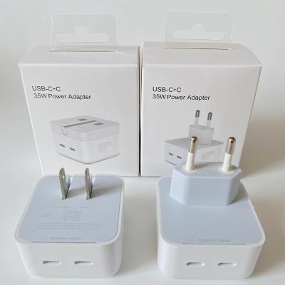 China Original BOX 35W USB C Power Adapter Dual Port Cell Phone Palladium Fast Wall Charger Fast Charger Mobile Phone C Charger For iPhone 11 12 13 14 for sale