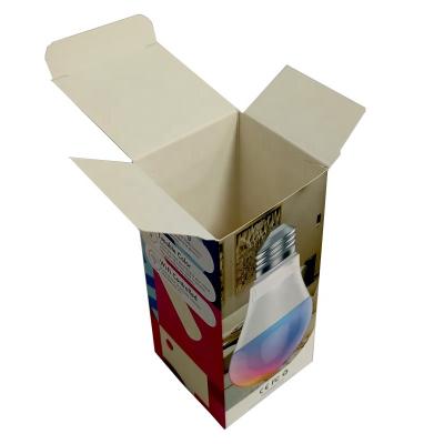 China Recyclable Customized coated paper 350g double insert box shaped white cardboard lighting packaging carton for sale