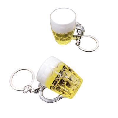 China Custom Key Chain Amazon Hot Seller PVC Beer Cup Mug Shape Beer Mug Shape Key Chain Creative Keychain for sale