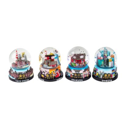 China Japan Customized Resin Tokyo City Snow Globe Polyresin Fame City Souvenir Water Globe For Collections for sale