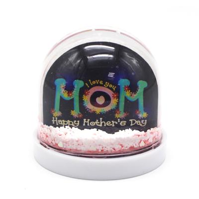 China Europe Mother's Day Gift Plastic Opens Gift Photo Snow Globe Picture Frame Water Globe for sale