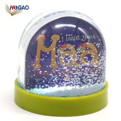 China Wholesale Custom Promotional Blank Photo Frame Snow Globe Plastic DIY Items Europe Logo Water Globe For Crafts for sale