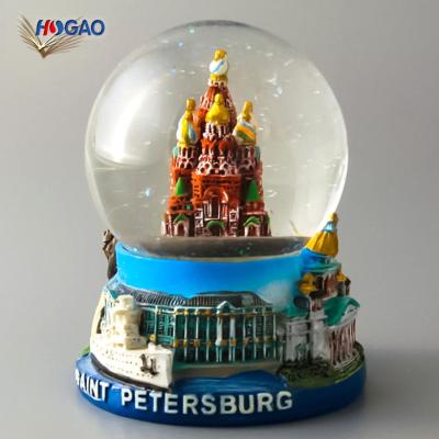 China Cheap Custom Europe World Souvenir Water Globe Souvenir Gift Russia Snow Globe for sale