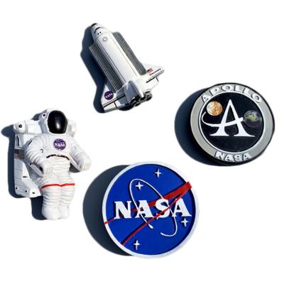 China Europe Wholesale Set 4 Themed Resin Space Souvenir Fridge Magnets, Astronaut Rocket Refrigerator Magnet for sale