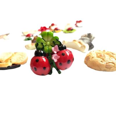 China Cute Europe Resin Ladybird Fridge Magnet Vegetabke And Fruit Fridge Stickers Decoration Magnets for sale