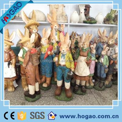 China Europe Resin Bunny Rabbit Easter Holiday Spring Home Decor for sale