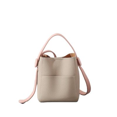 China Bucket Handbag High Top Handle Luxury Quality Leather Designer Fashion Slot Slot Female Leather Cross Body Bags For Women for sale