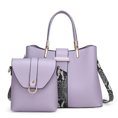 China Wholesale Fashion Women Designer Fashion Luxury Tote Handbags Large Snake Skin Shoulder Satchel Handbags Vintage 2 in Handbags 1 Set for sale