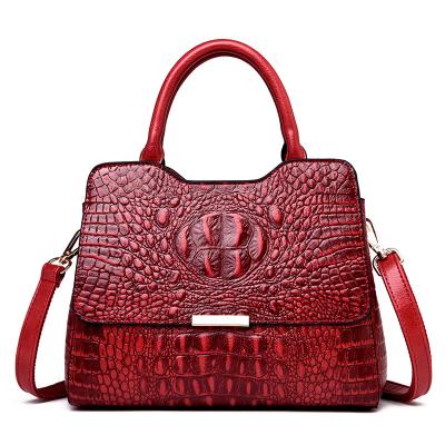 China Fashion Leather Tote Bags Luxury Designer Handbags Custom Crocodile Pattern Vegan Famous Brands Vintage Women Fashion Drop Shopping for sale