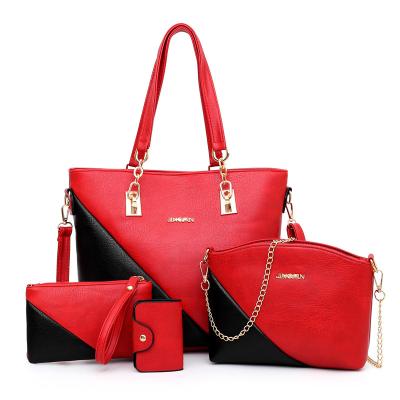 China Fashion Manufacturer Trendy Famous Brand Four-Piece Set Cute Lady Custom Leather Purses and Large Tote Women's Fashion Handbags Handbags for sale