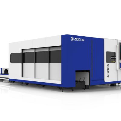 China Water-cooled Gantry type Dual-use metal fiber laser cutting machine for Garment Shops and Building Material Shops for sale