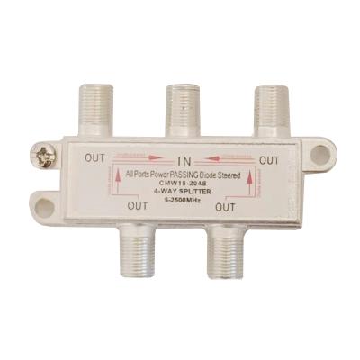 China Offer OEM 2.5 GHz 1 in 4 out of account Cccam IPTV satellite cline / SATV splitter 4 way cable TV splitter Cccam / Cccam 4 way satellite splitter for sale