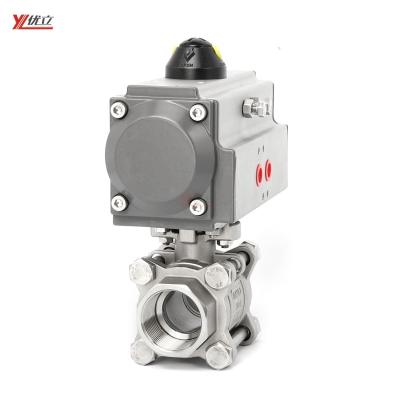 China High Quality Safe and Durable RC TNP BSP 1.6mpa PN16 304 Thread 316 3-PC Two Way Pneumatic Ball Valve for sale