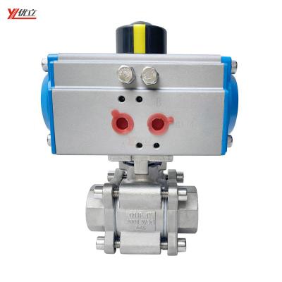 China High Temperature RC TNP BSP 2000wog 6.4mpa 304 316 High Pressure High Pressure 3 Piece Thread Pneumatic Ball Valve High Quality Safe and Durable for sale