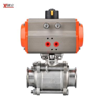 China Premium High Temperature Safe And Durable 1.6mpa 304 Stainless Steel 316 50.5mm 3 PC Maintained Pneumatic Maintained Ball Valve for sale