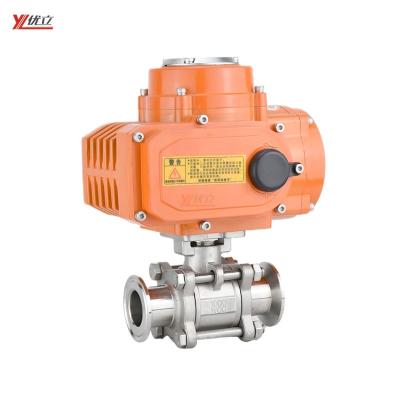 China Safe and durable Quality-tested flange 63.5mm 1.6mpa 304 316 AC220V ct4 on-off explosion-proofelec 3 piece tri clamped ball valve for sale