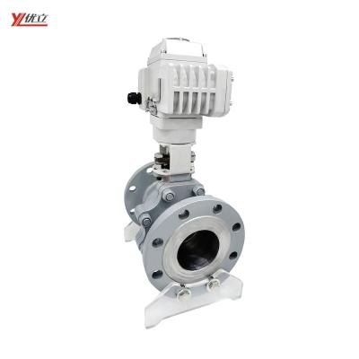 China Safe and Durable High Temperature ANSI/ASME B16.34 304 316 JIS 10K-20K 1.6mp WCB AC220V Standard Electric Flanged Ball Valve for sale