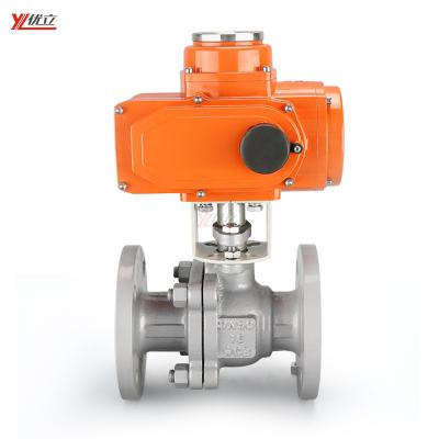 China Safe and Durable High Temperature ANSI/ASME B16.34 304 316 JIS 10K-20K 1.6mp WCB AC220V Standard Explosion Proof Electric Flanged Ball Valve for sale