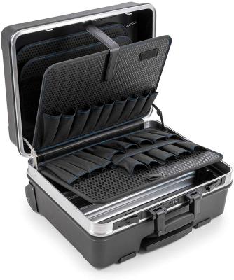 China Sturdy Durable ABS Tool Case With Handles And Latches Locks Black Logo Tool Retention Loops Flexible Aluminum Divider System for sale