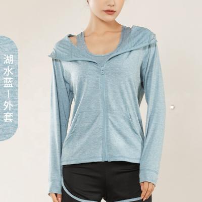 China 2022 New Breathable Naked Yoga Clothing Women Autumn And Winter Long Sleeve Zipper Jacket Thin Running Fitness Sports Coat Slim Body Show for sale