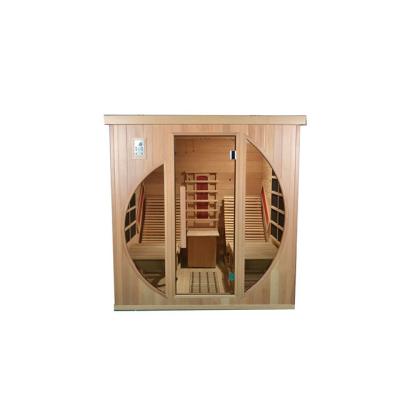 China Computer Control Panel Luxury Double Chair Hemlock Far Infrared Sauna Room for sale