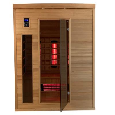 China Computer control panel traditional far infrared 3 person sauna room dry sauna can be USB/MP3 customized for sale