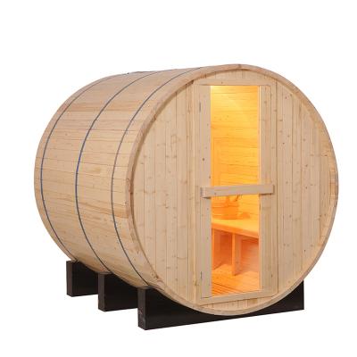 China Customized Computer Control Panel Red Cedar Wooden Barrel Outdoor Sauna Rooms On Sale for sale