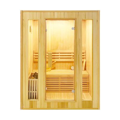 China Solid Computer Control Panel Hemlock Red Cedar Steam Sauna Room with Harvia Sauna Stove for sale