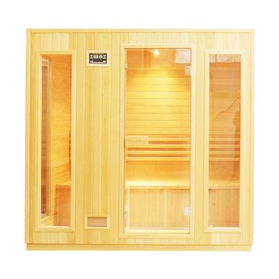 China Computer Control Panel Large Size Steam Sauna Room Hemlock Sauna For 4 Peoples for sale