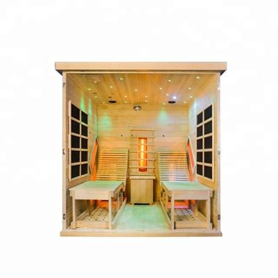 China Computer Control Panel Carbon Panel Heater Infrared Hemlock Sauna Cabin for sale