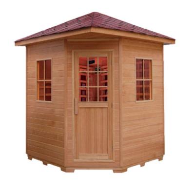 China Hemlock Ceramic Outdoor Sauna Computer Control Panel Infrared Heater Cabin for sale