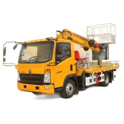 Chine Puissance de 150 chevaux Boutique d'occasion Howo 16m-30m Camion de travail aérien avec grue de camion à vendre