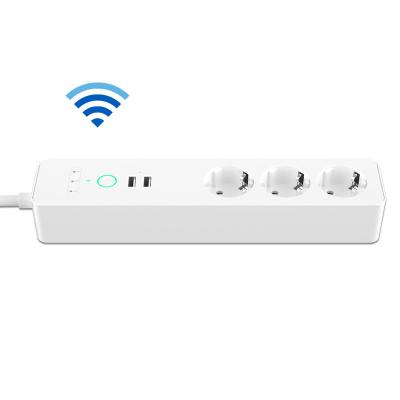 China EU Standard WiFi Smart Socket Residential/Multi-Purpose Band 2 USB Port Voice Control Works with Alexa Google IFTTT Smart Socket Timer Switch for sale