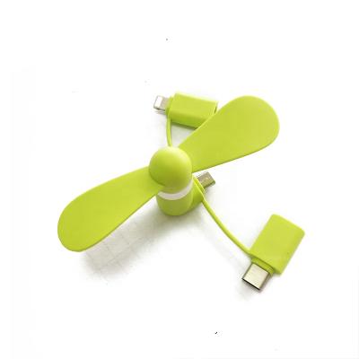 China Hotel 3 in 1 Mini Two Leaves Flexible Travel Portable Mini Usb Fan For Ios And Android Systems for sale